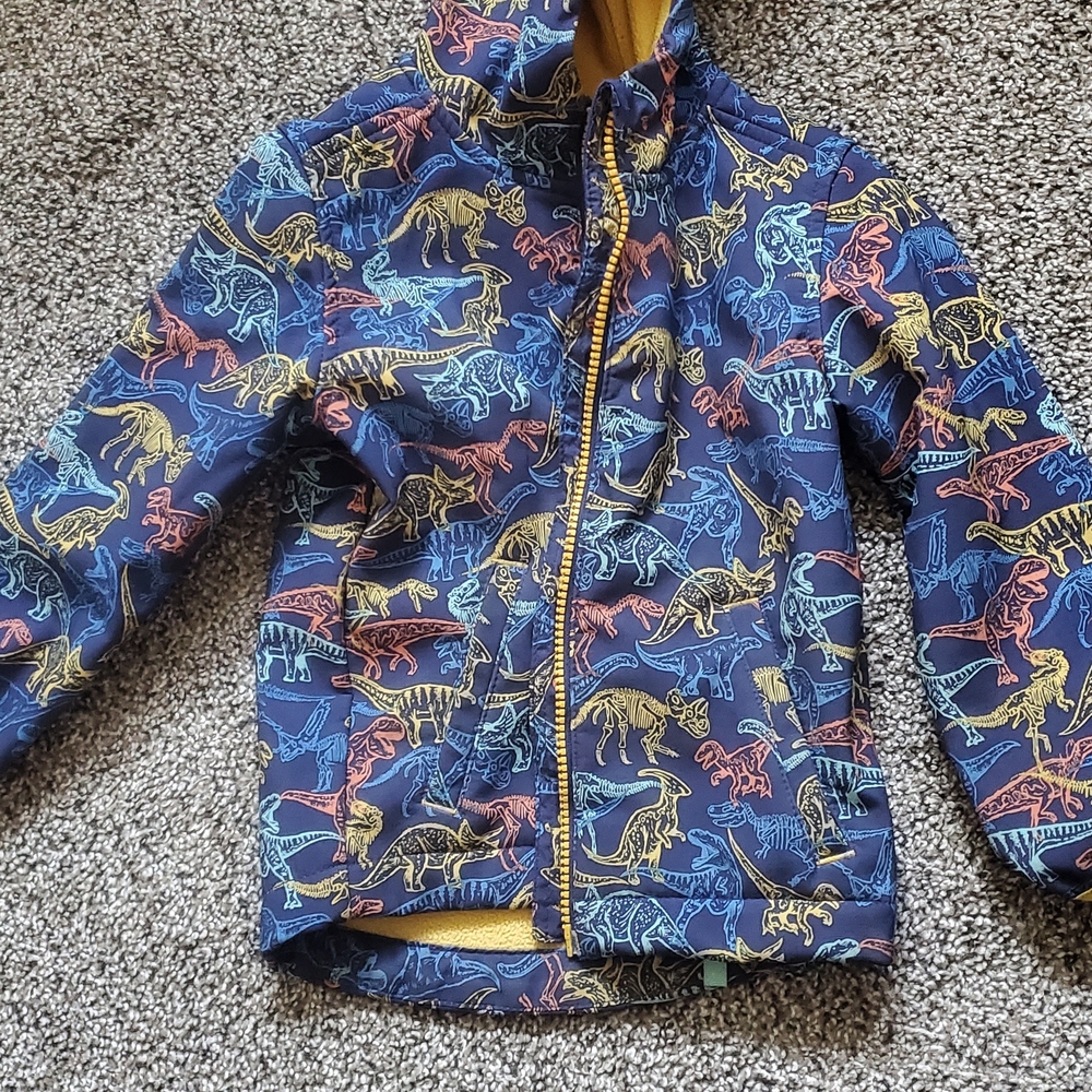 Cat & Jack Dinosaur Print Raincoat - Blue and Yellow